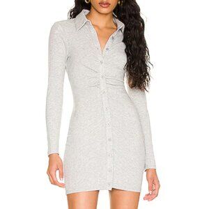 Superdown Ramona Ruched Dress Heather Grey Size Small